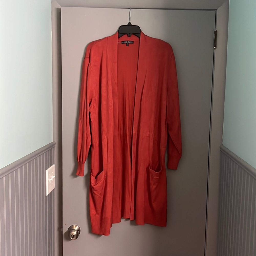 Size 2X Love Ellie burnt orange cardigan sweater.